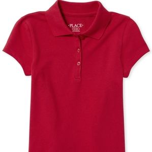 Girls Uniform Pique Polo - Ruby and Navy (3 pack)